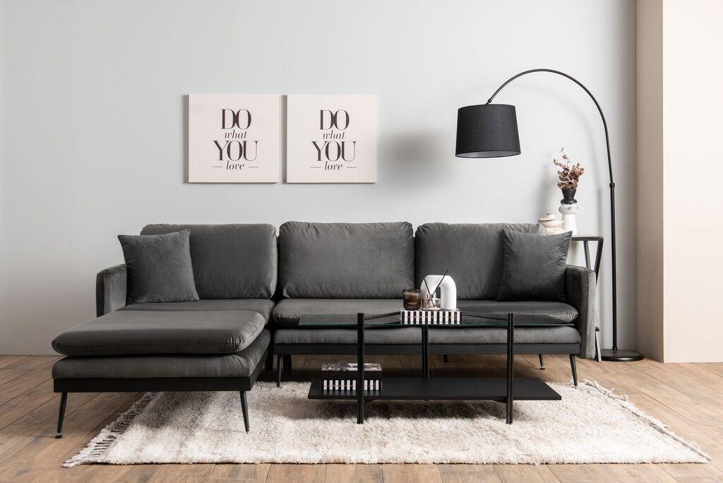 Atelier del Sofa Ugaona garnitura Reya Antracit
