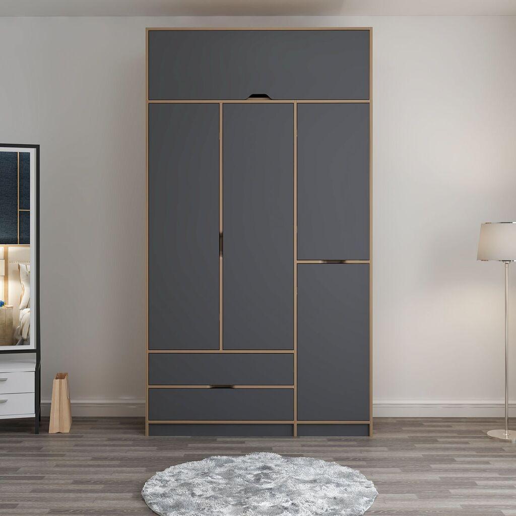 Hanah home Ormar Elina 140x253x52cm Antracit-Bež