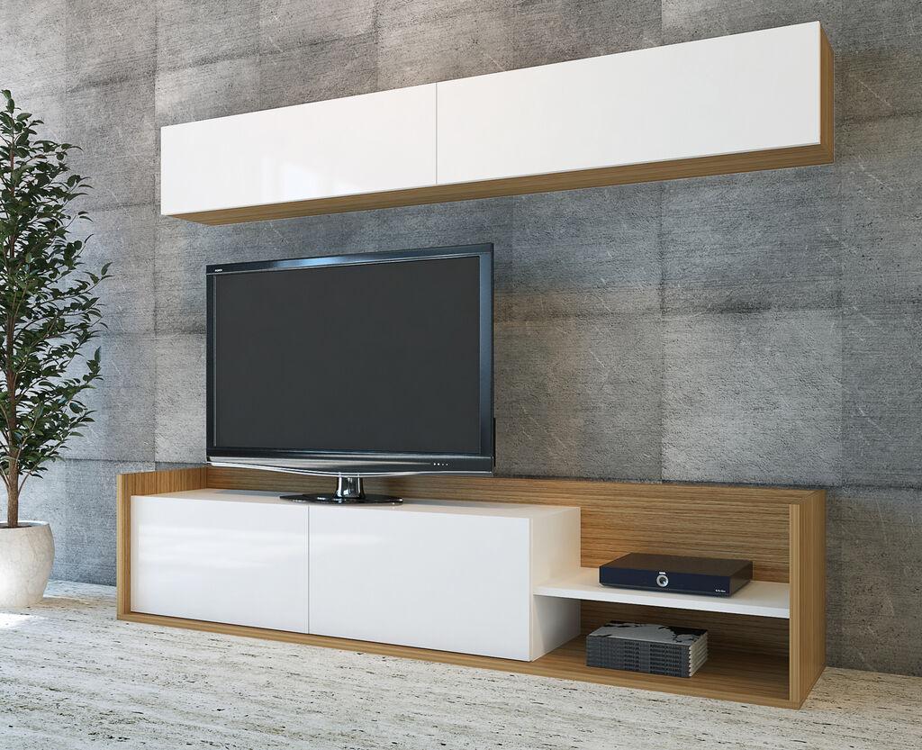 Hanah home TV komoda Kale hrast-bijela