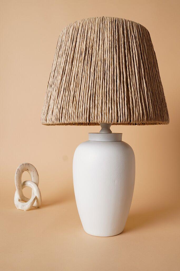 Opviq Stona lampa E27 Grlo, Bijeli hrast