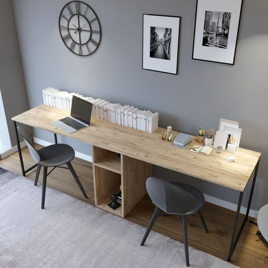 Hanah Home Ikili Calisma Masasi L196 Desk, Brown