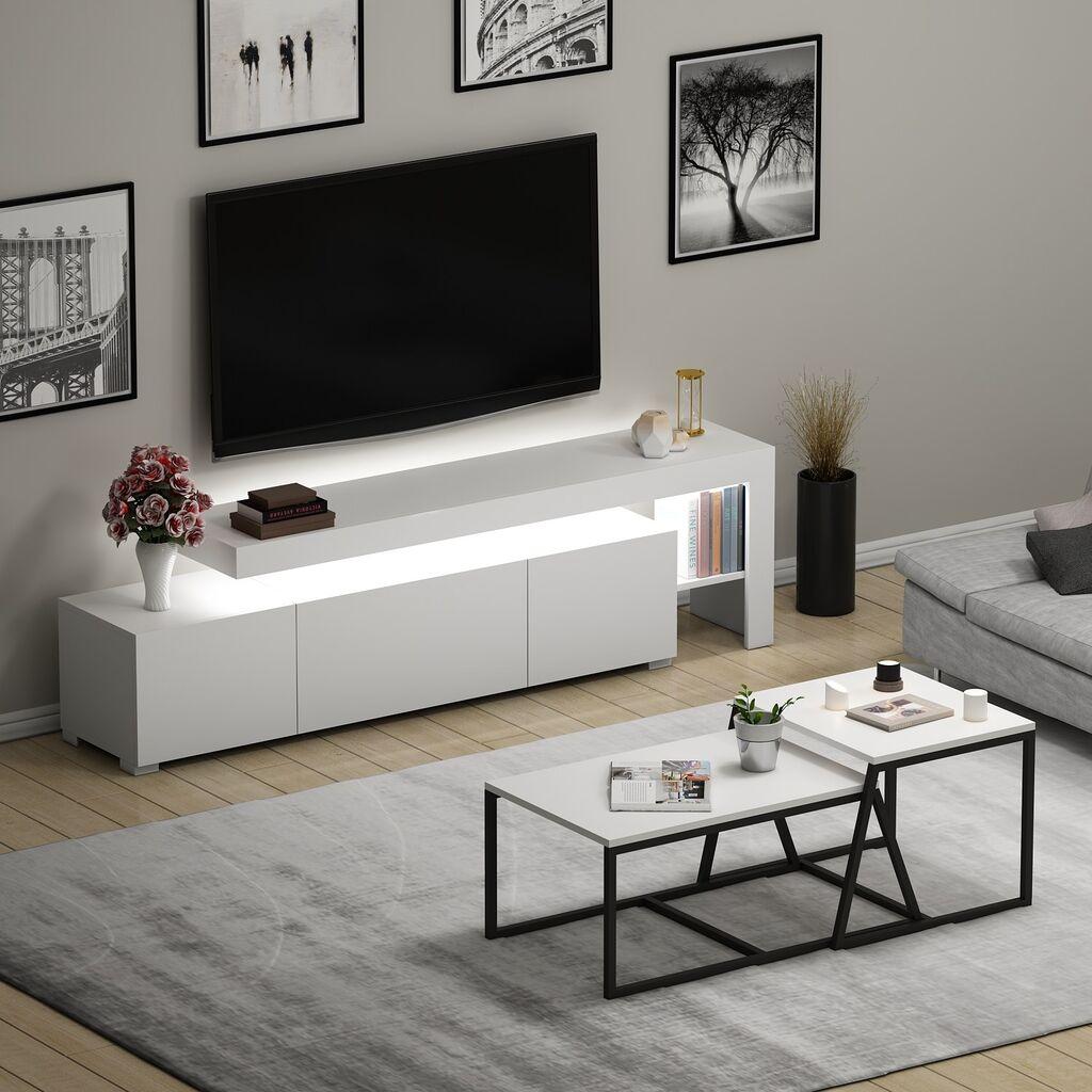 Hanah Home Set TV komoda i klub stolić bijeli