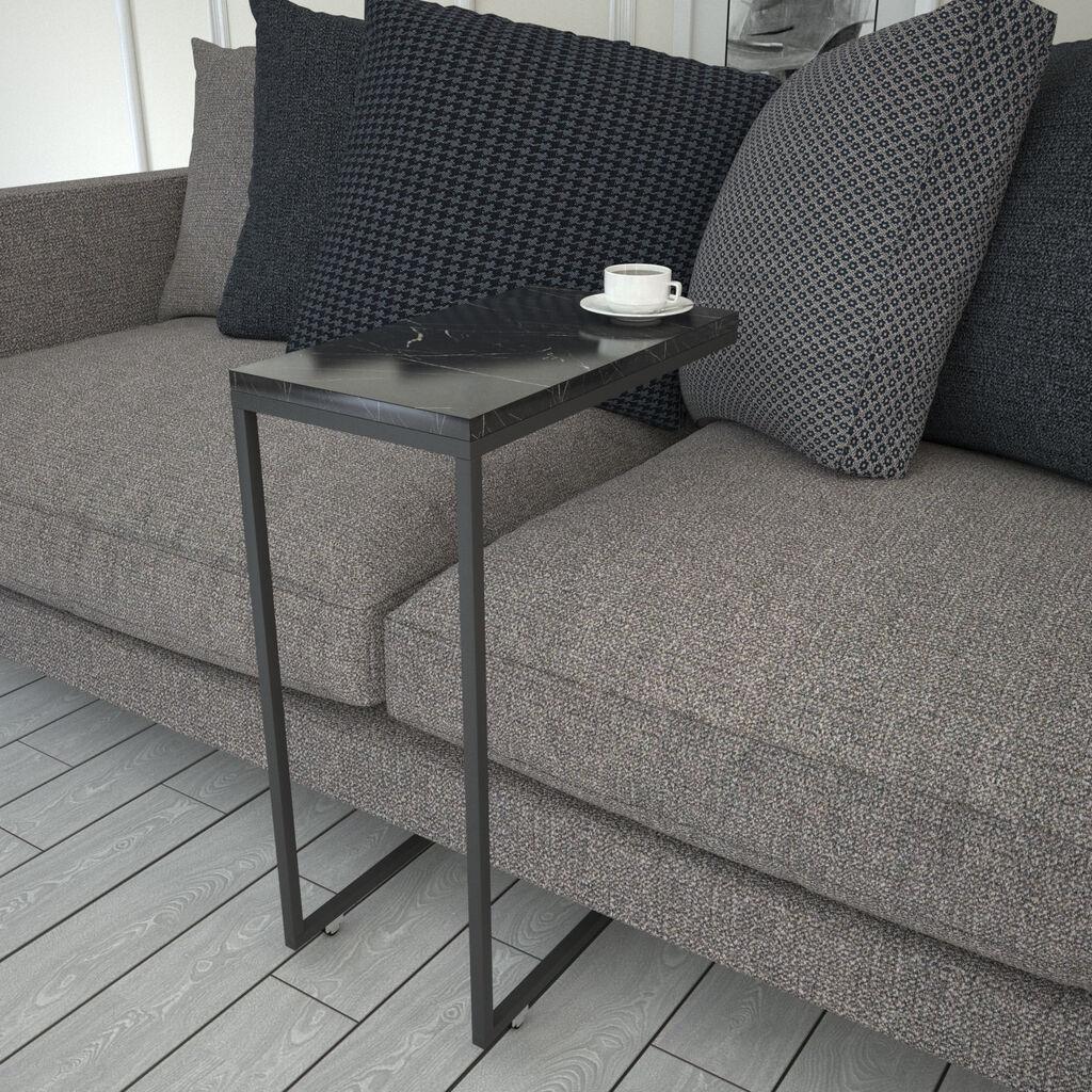 Hanah home Klub stol Callen crno-bijelo