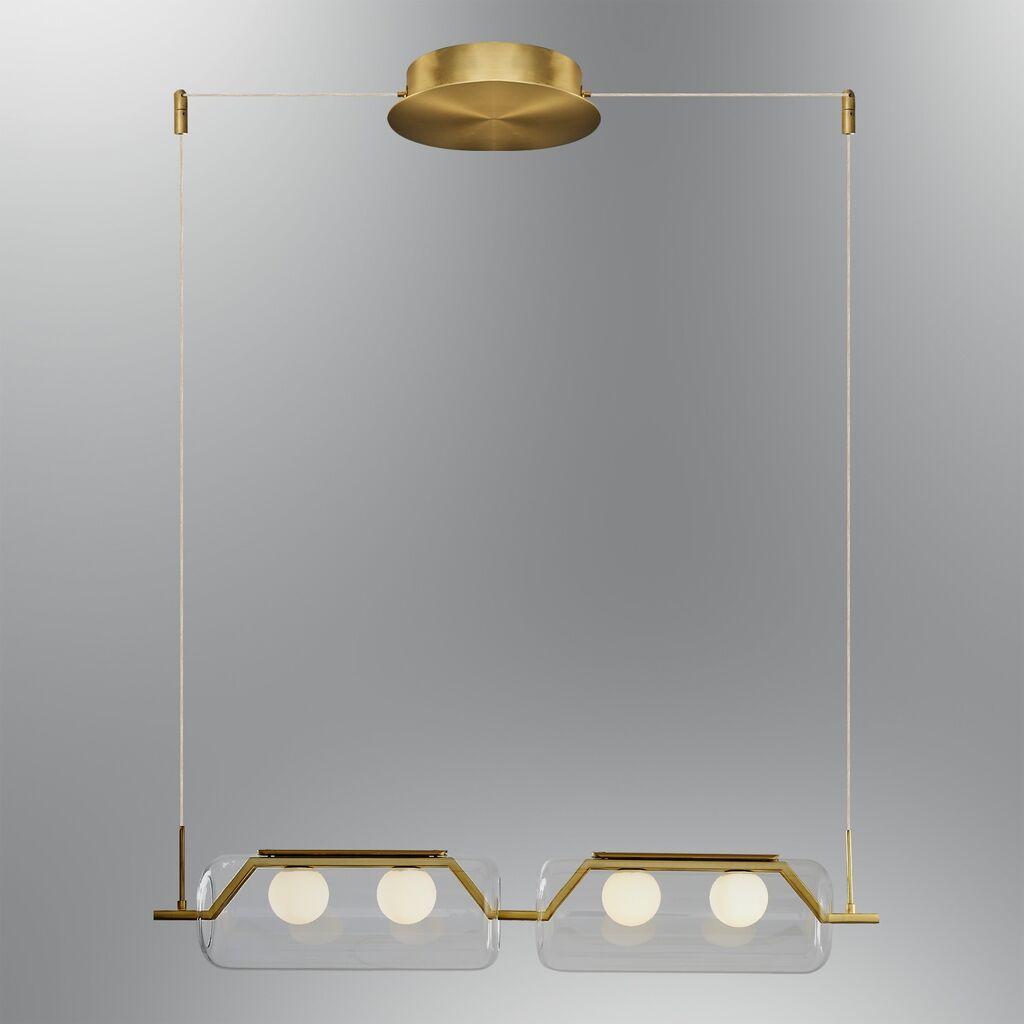 Opviq Luster 3436-2AS-03, 75 cmx12 cmx120 cm, 4x1.5W G4, Zlatne boje