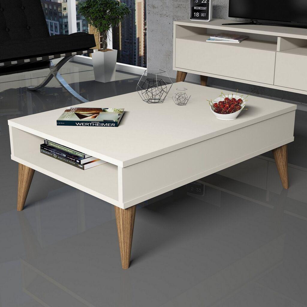Hanah Home Club sto Best 90x34.6x60cm krem ​​boje