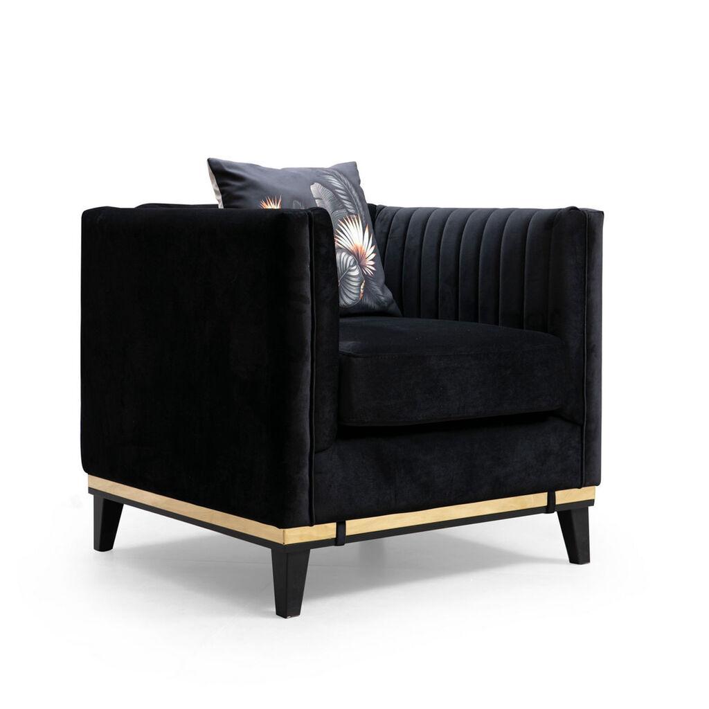 Atelier del Sofa Fotelja Bellino 85x75x83cm Crna