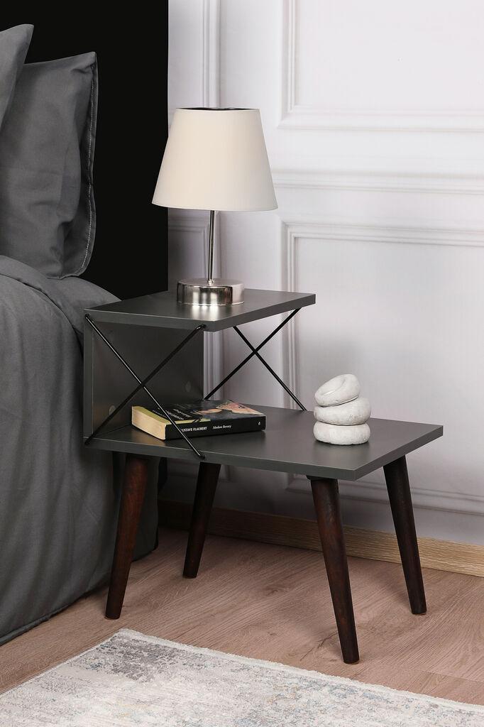Hanah Home Cross komoda u antracit boji, crna