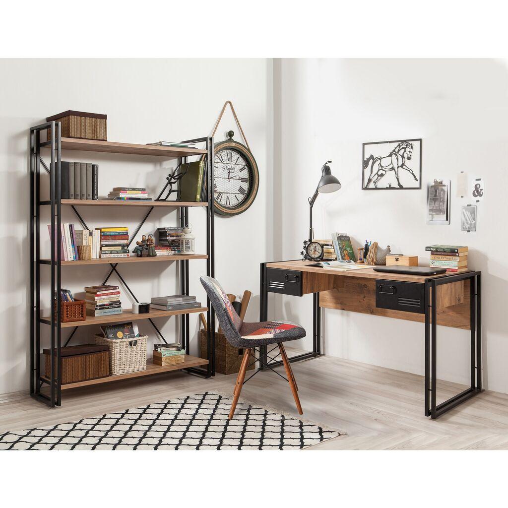 Hanah home Set radnog stola i komode COSMO bež-crni