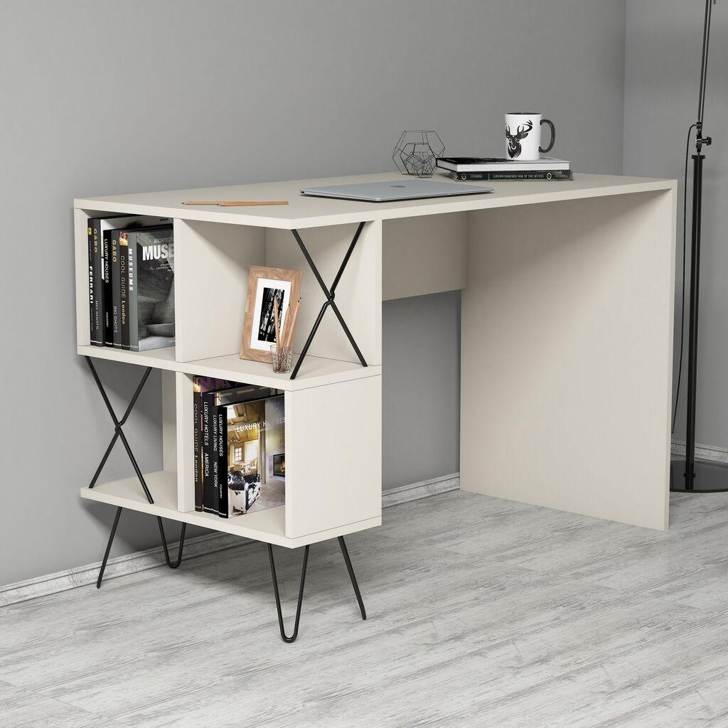 Hanah kućni radni sto 120x78,8x60cm krem-crna