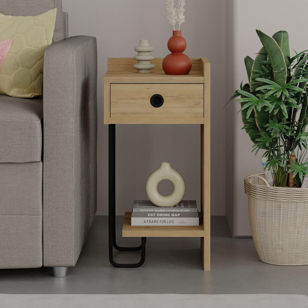 Hanah Home Noćni ormarić Sirius, 32x61x30 cm, Hrast