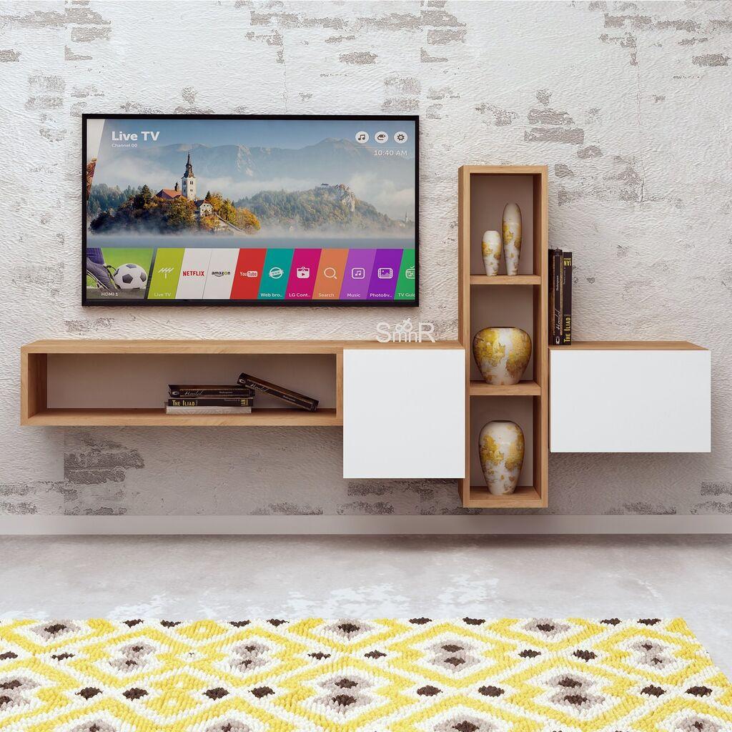 Hanah Home Kumkuat TV polica, smeđe-bijela