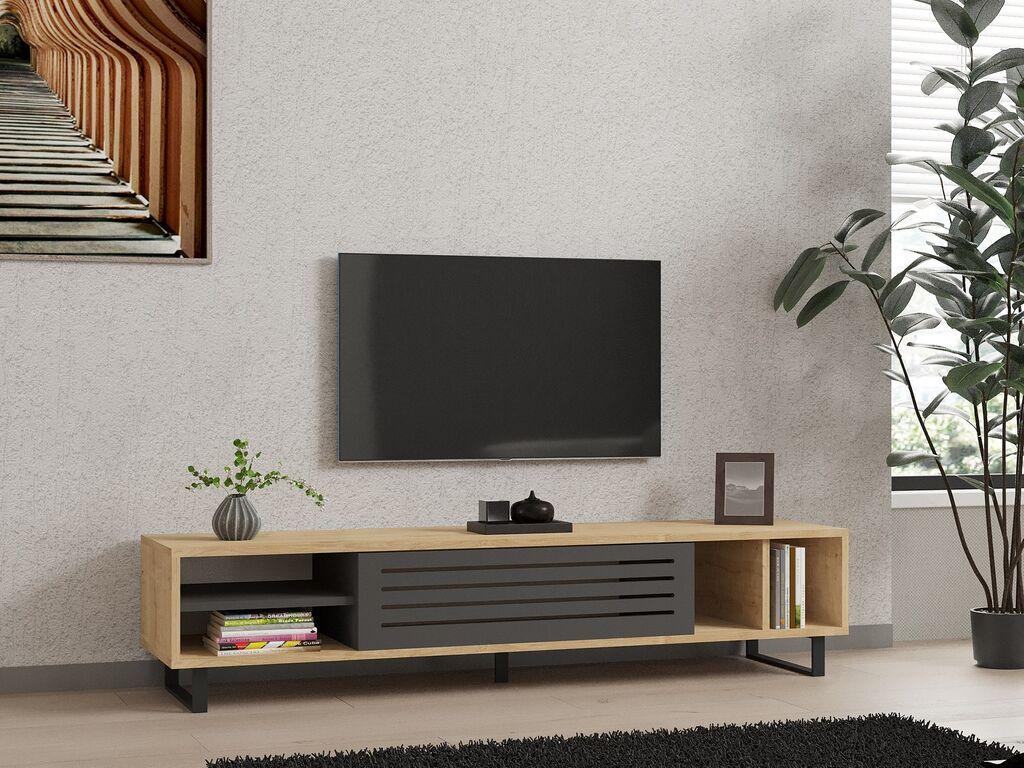 Hanah Home Safir TV komoda, Smeđa-Siva