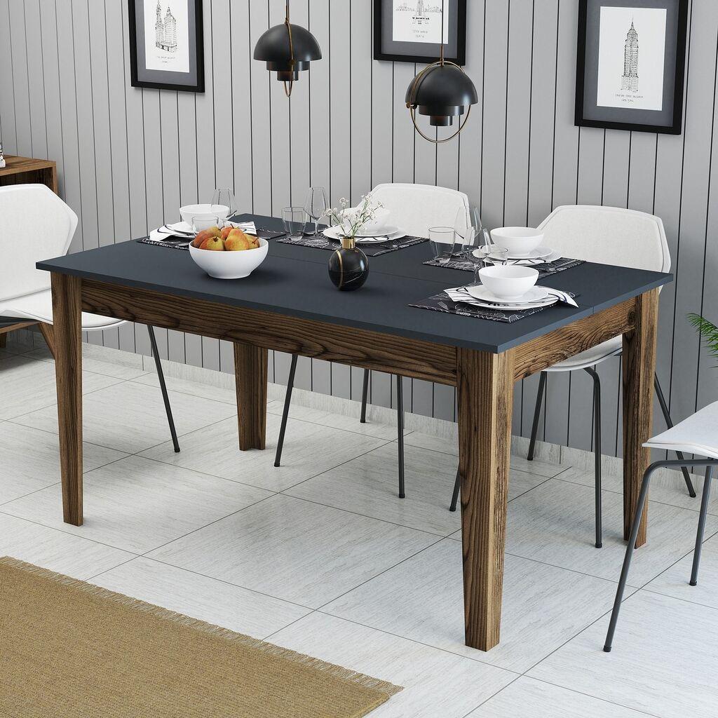 Hanah Home Milan 513 Trpezarijski sto, tamno sivo-smeđi