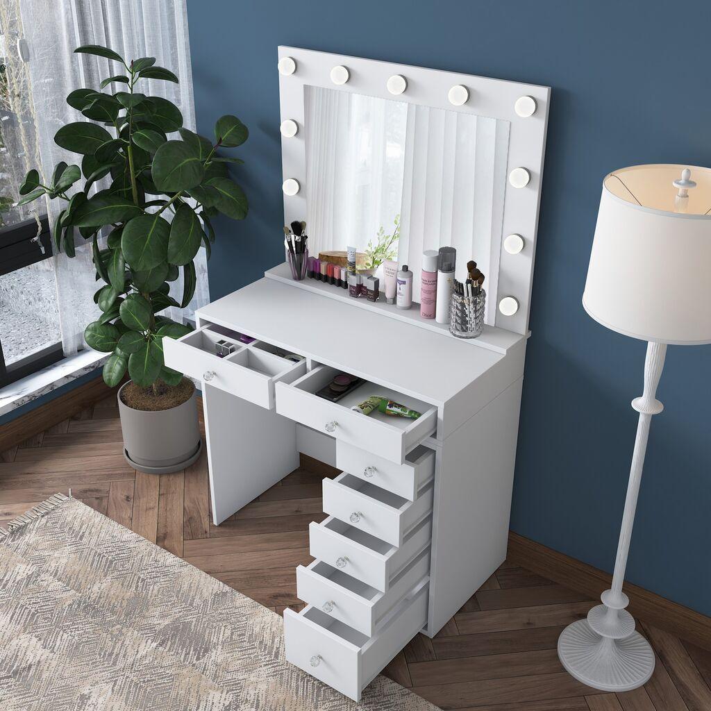 Hanah Home Toaletni stolić BJ115 2781, 90 × 153,4 × 44,5 cm, Bijeli