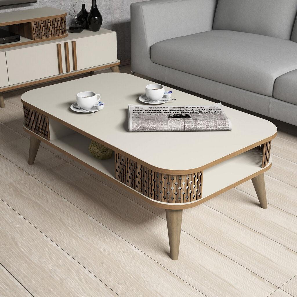 Hanah Home Eylul Klub sto, 105x34,6x60cm, Bež-smeđa