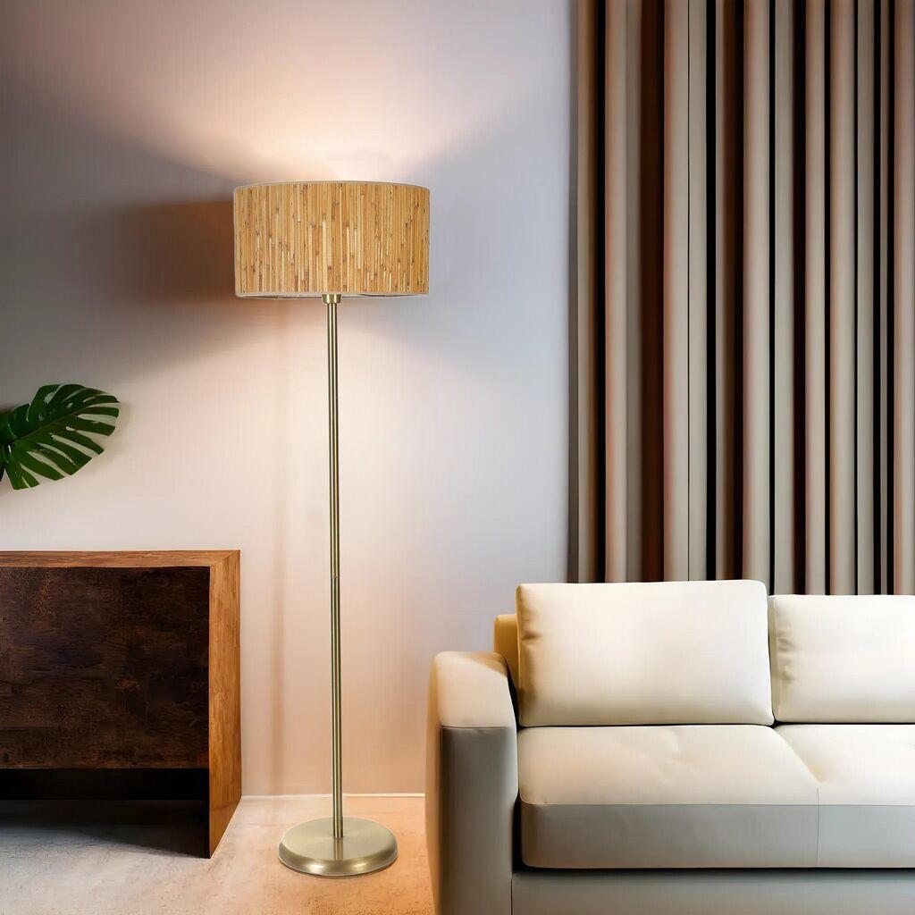 Opviq Podna lampa Bambu 07, 162 cm, E27, IP20, Zlatna boja