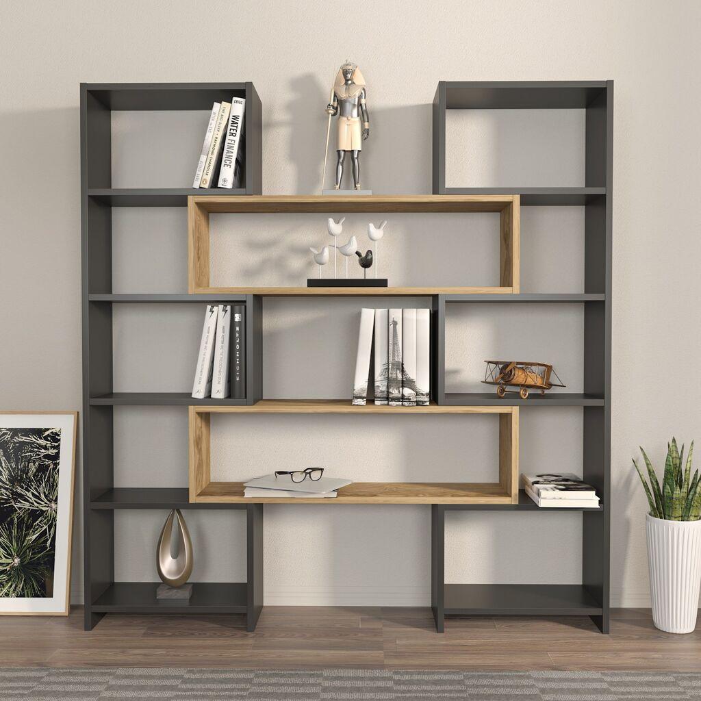 Hanah Home Polica 163x150x22cm Crni hrast