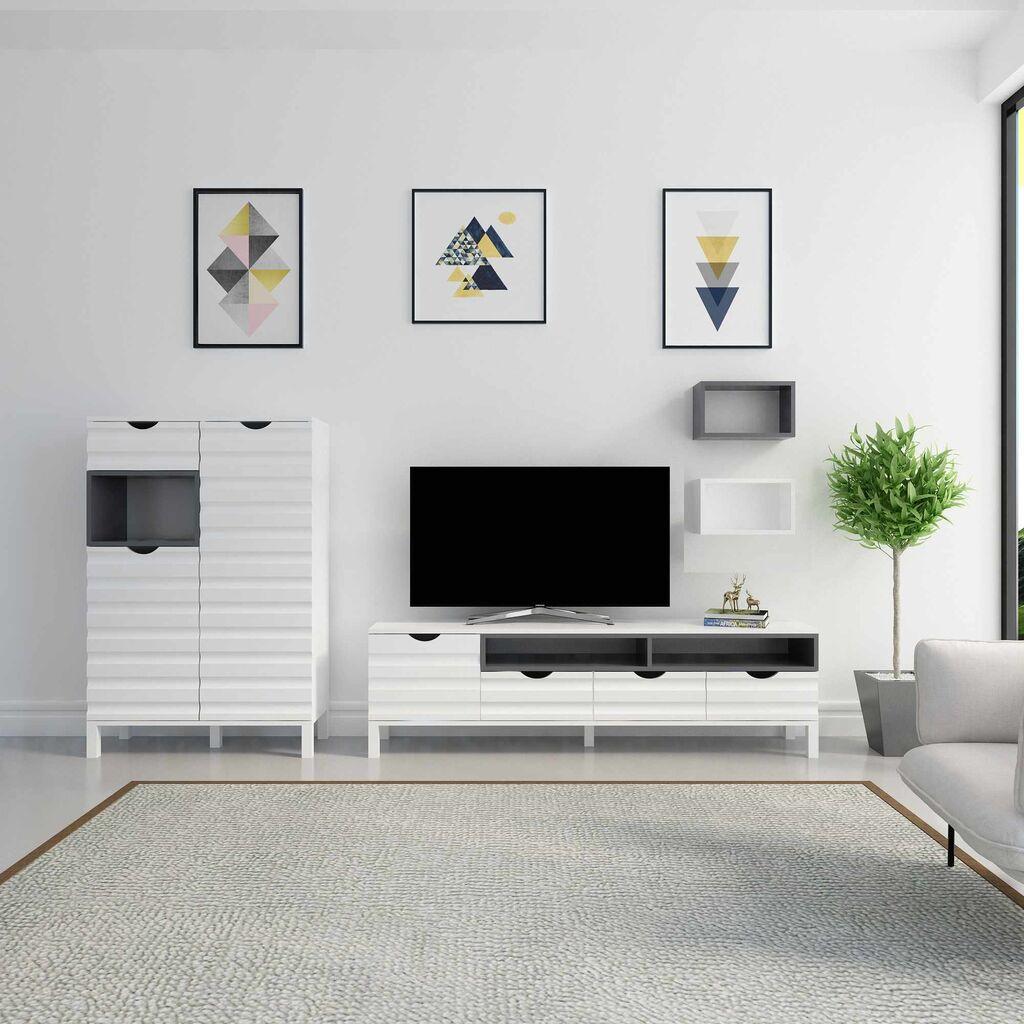 Hanah home TV komoda Adel bijelo-antracit