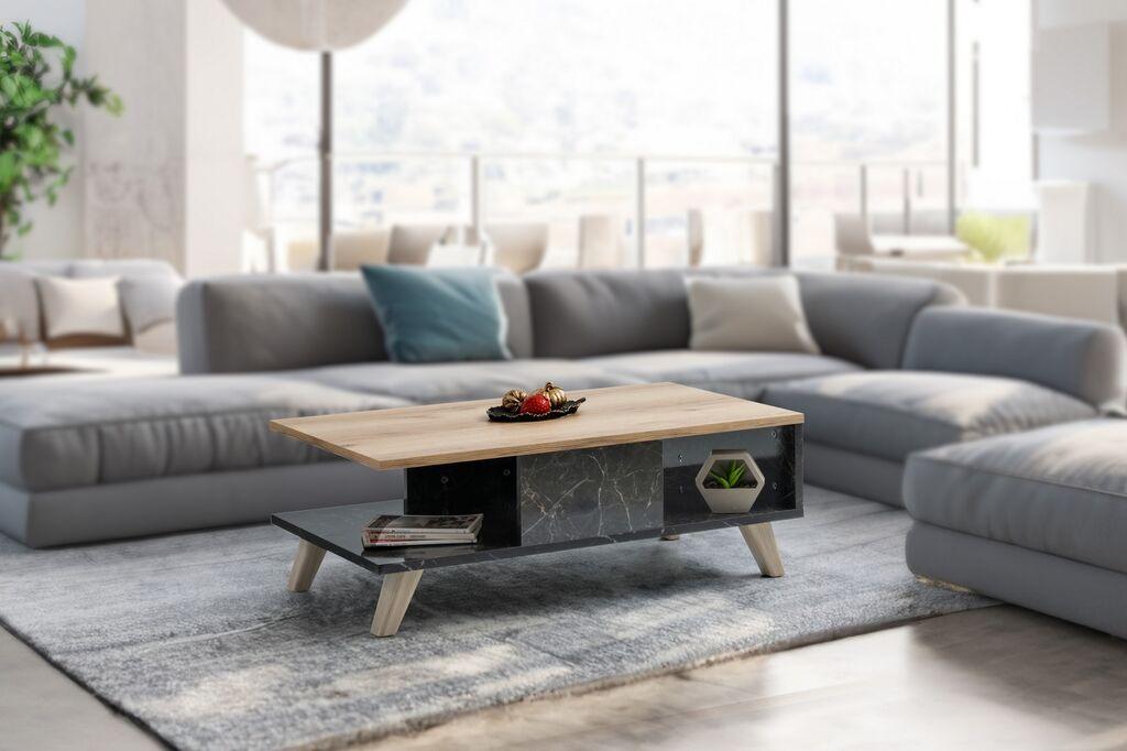 Hanah Home Club sto Sumer O2030 90x35.6x54cm Smeđi-Mramor