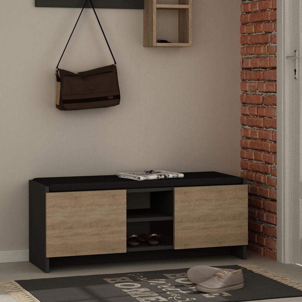 Hanah Home Zulla Anthracite Sonomo (776HMS3907) Stalak za cipele, crno-smeđa