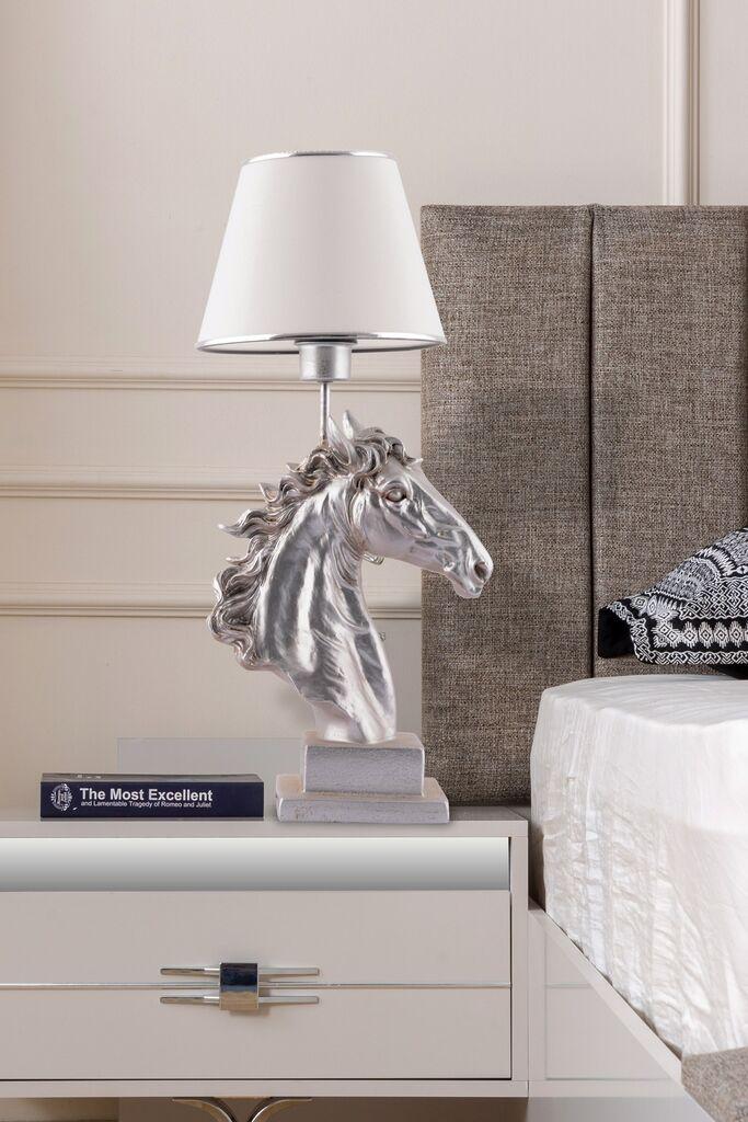 Opviq Horse White Silver Stolna lampa, srebrno-bijela