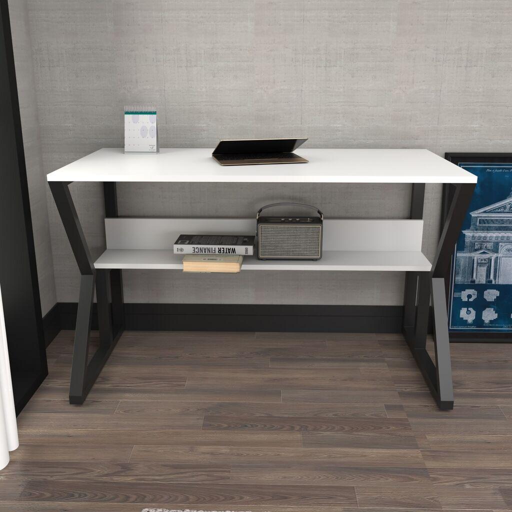 Hanah home Radni sto 120x72.8x60cm Crno-bijeli