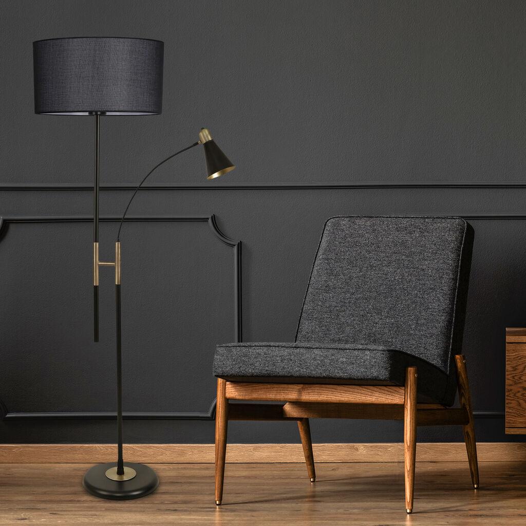 Opviq Podna lampa Forza, 165 cm, E27/E14, Crna