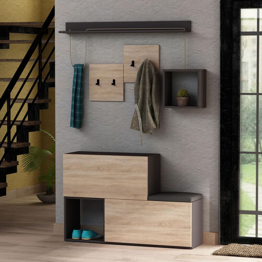 Hanah Home Holdon Anthracite Sonomo kutija za cipele s mašnom, hrast-crna