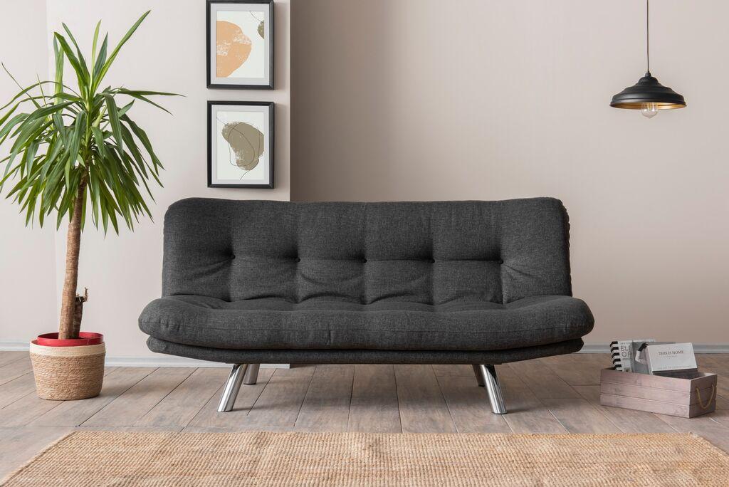 Atelier del Sofa Misa Mala sofa na razvlačenje Trosed, tamno siva
