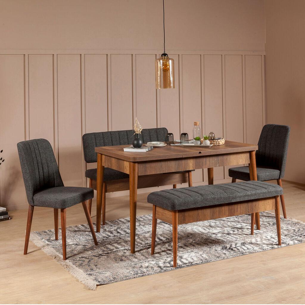 Hanah Home Vina Trpezarijski set, smeđe-tamnosiva