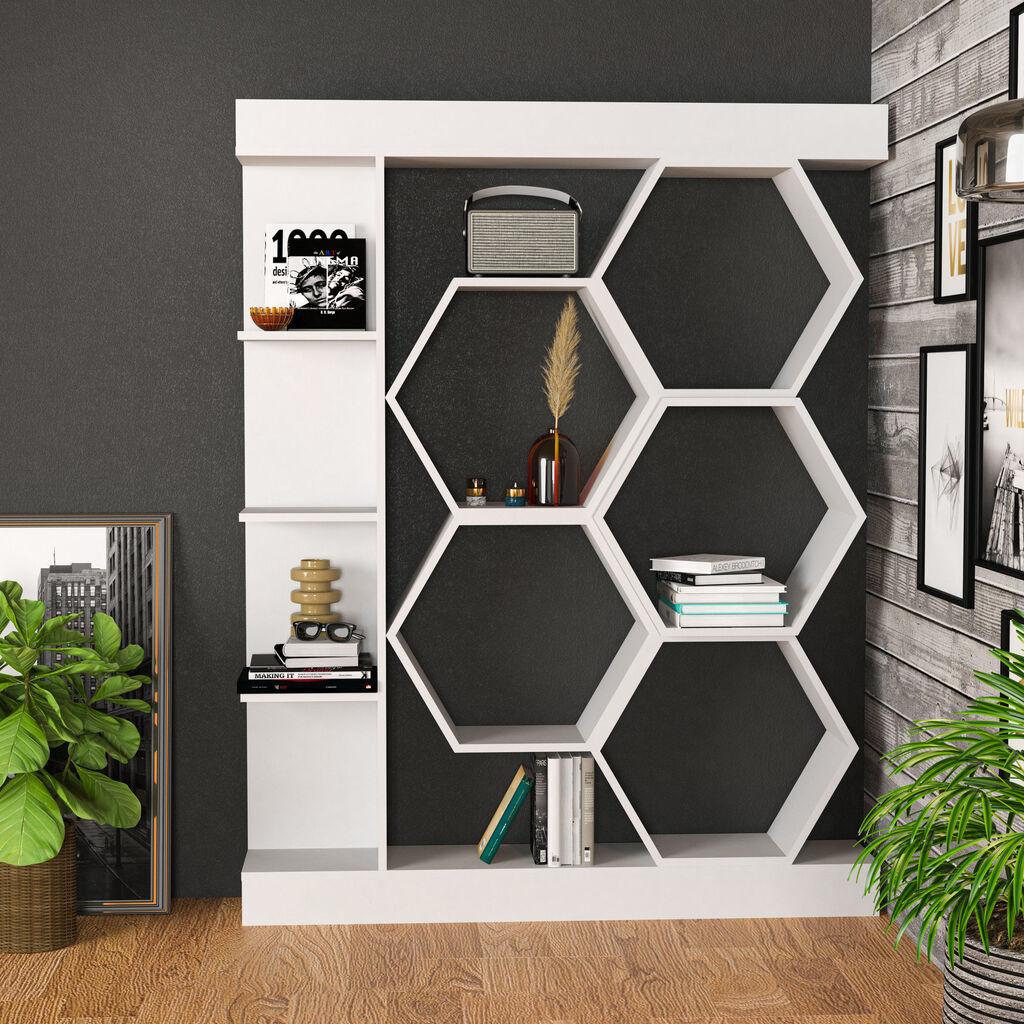 Hanah Home Sueno Bijela polica za knjige 140x29,6x177,4 cm, Bijela