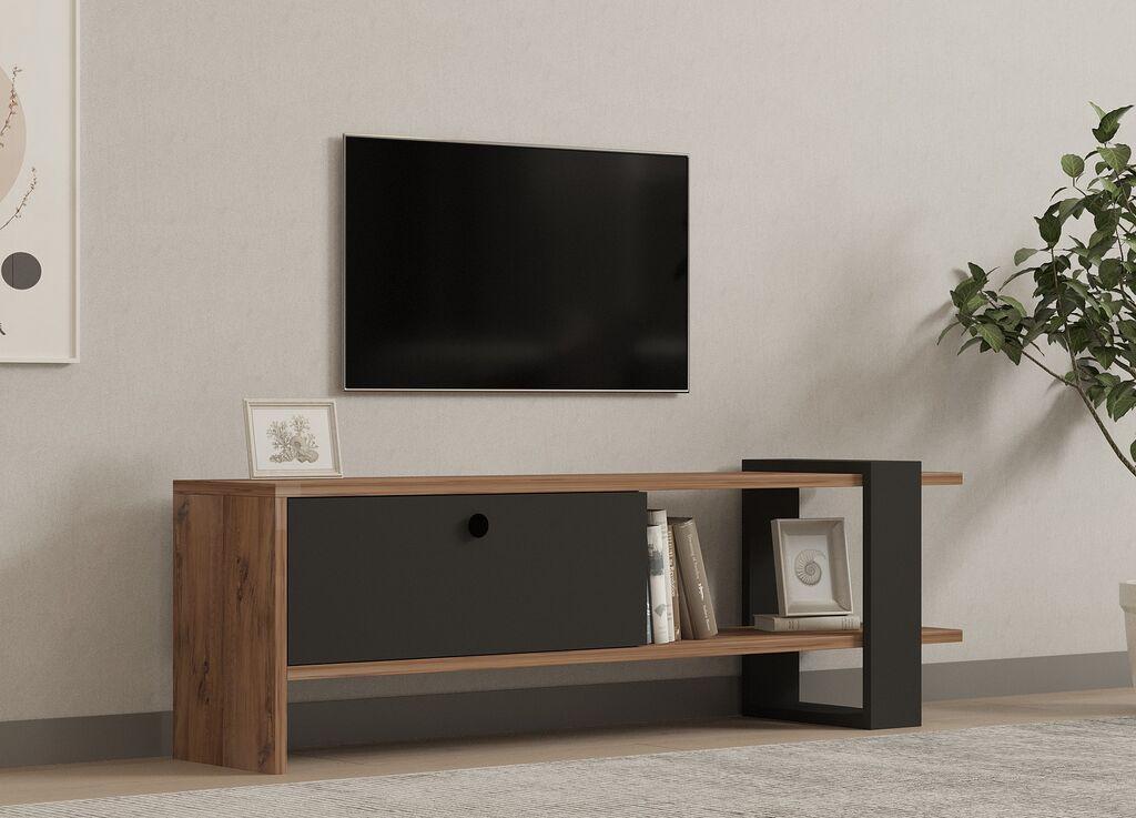 Hanah Home Ova TV polica, smeđe-tamnosiva