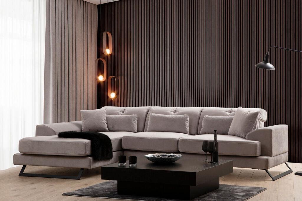 Atelier del Sofa Kutna sofa Frido 100x92x308cm Svijetlo siva