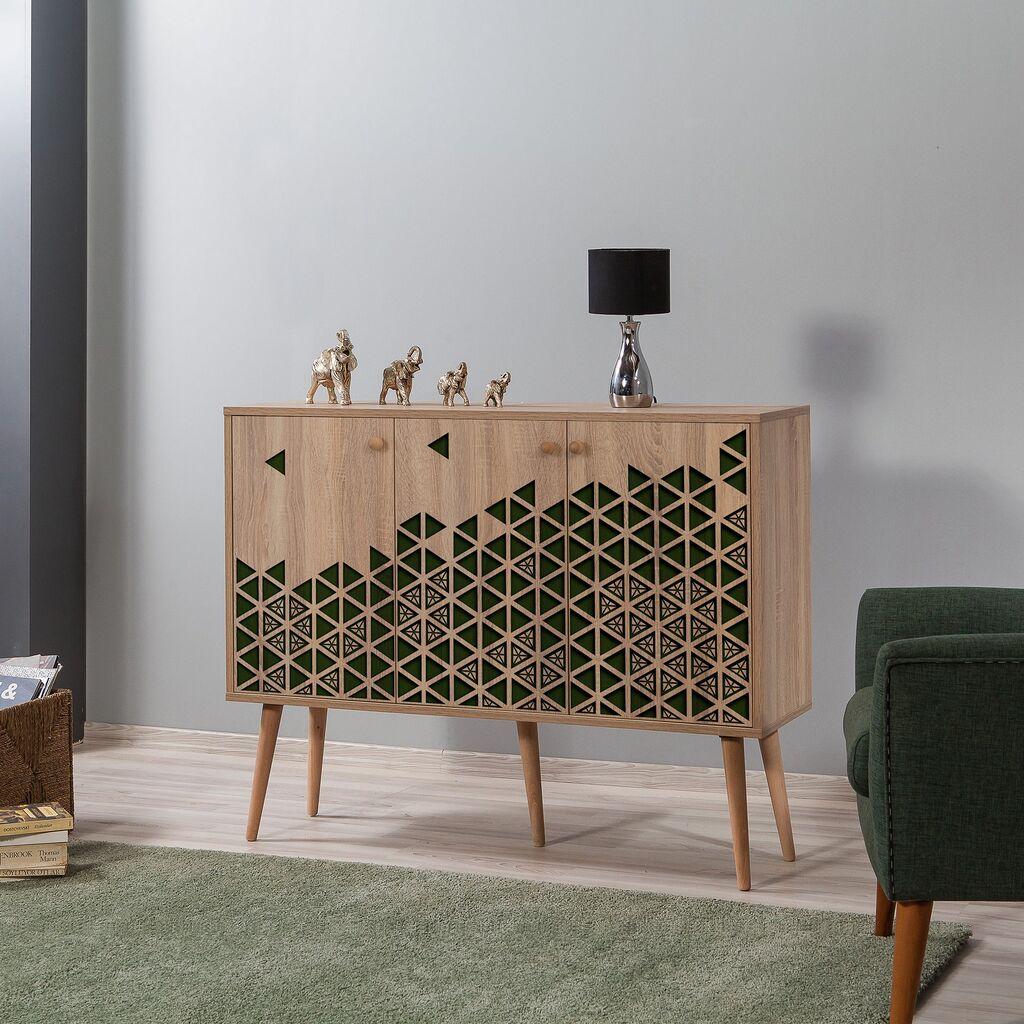 Hanah Home Mega 121 Komoda s ladicama, smeđe-zelena