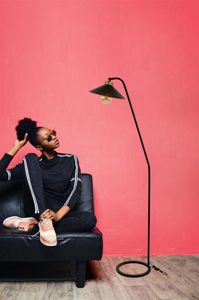 Opviq podna lampa Delta, 155 cm, E27, crna