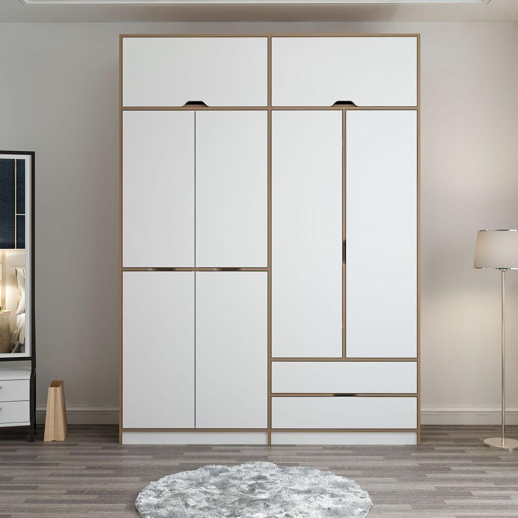 Hanah home Ormar Elina 185x253x52cm Bijelo-bež