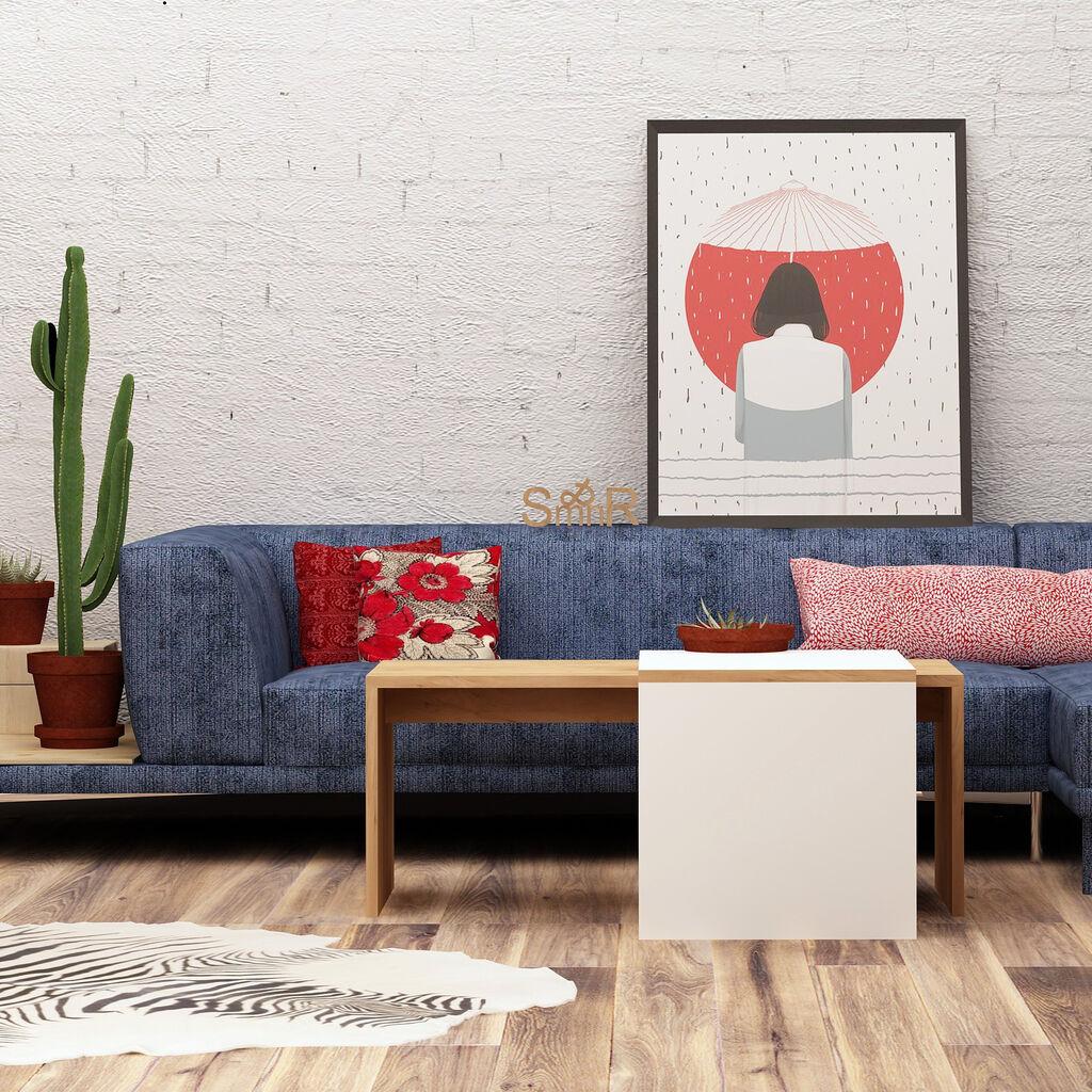 Hanah Home Club sto Nuguso 90x42x40cm Hrast-Bijeli