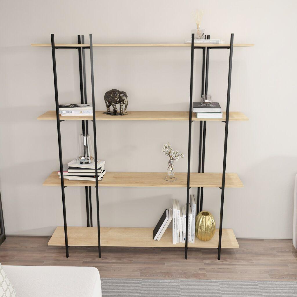 Hanah Home Polica 160x180x29.6cm Hrast-Crna