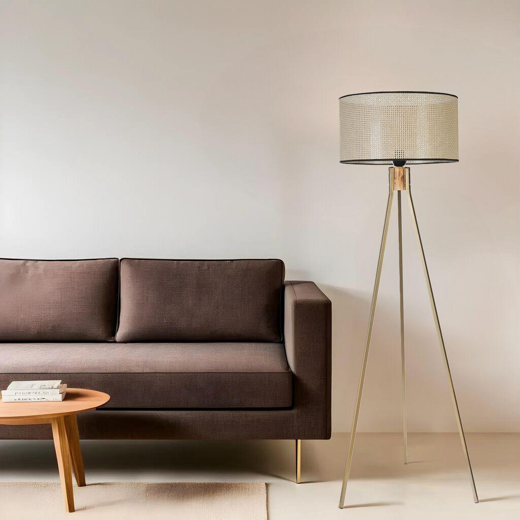 Opviq Podna lampa Fisco Petek, 155 cm, E27, Zlatna boja