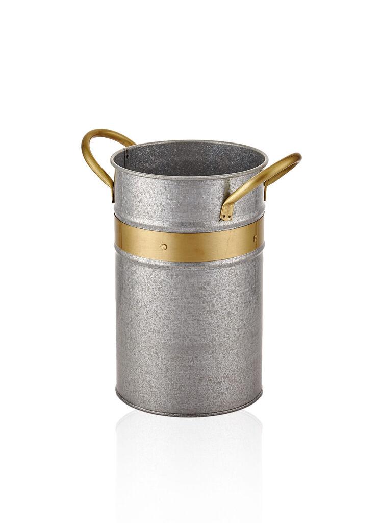 Aberto Design Dekorativna saksija GLN0038, 27 x 22 cm, Siva