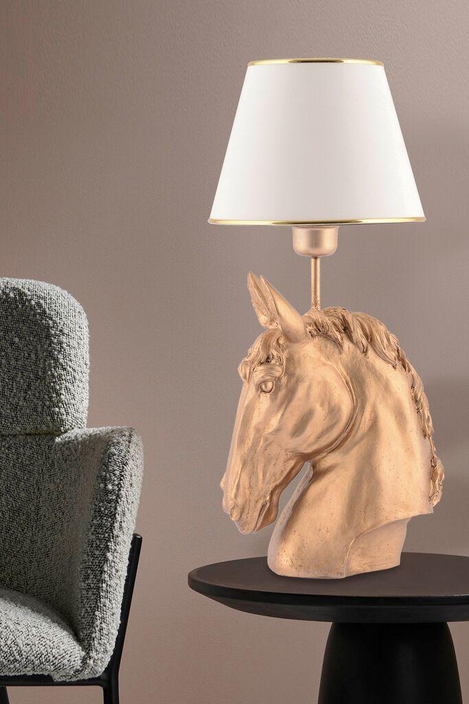 Opviq Konj Bijelo-zlatna stolna lampa, zlatno-bijela
