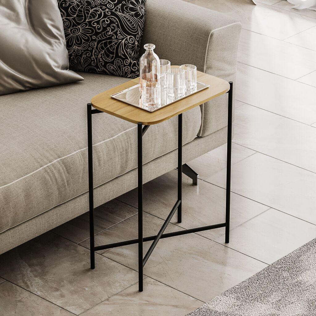 Hanah Home Club sto 40x56x26cm Crno-bež