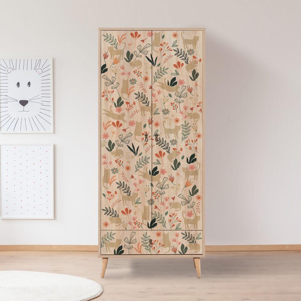 Hanah home Ormar Grad Ormar Mačka 80x190x45cm Šareni
