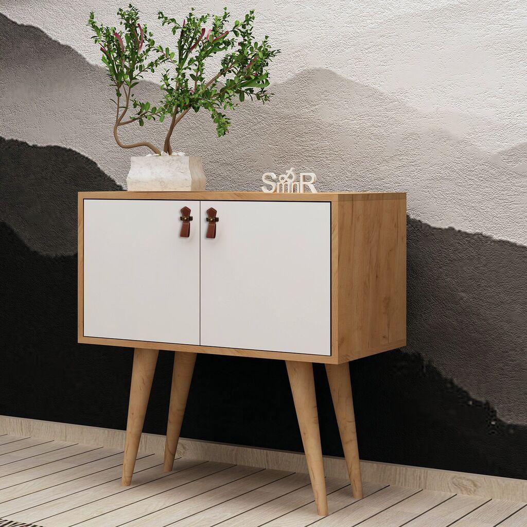 Hanah Home komoda Rebecca 80x80x40cm hrast-bijela
