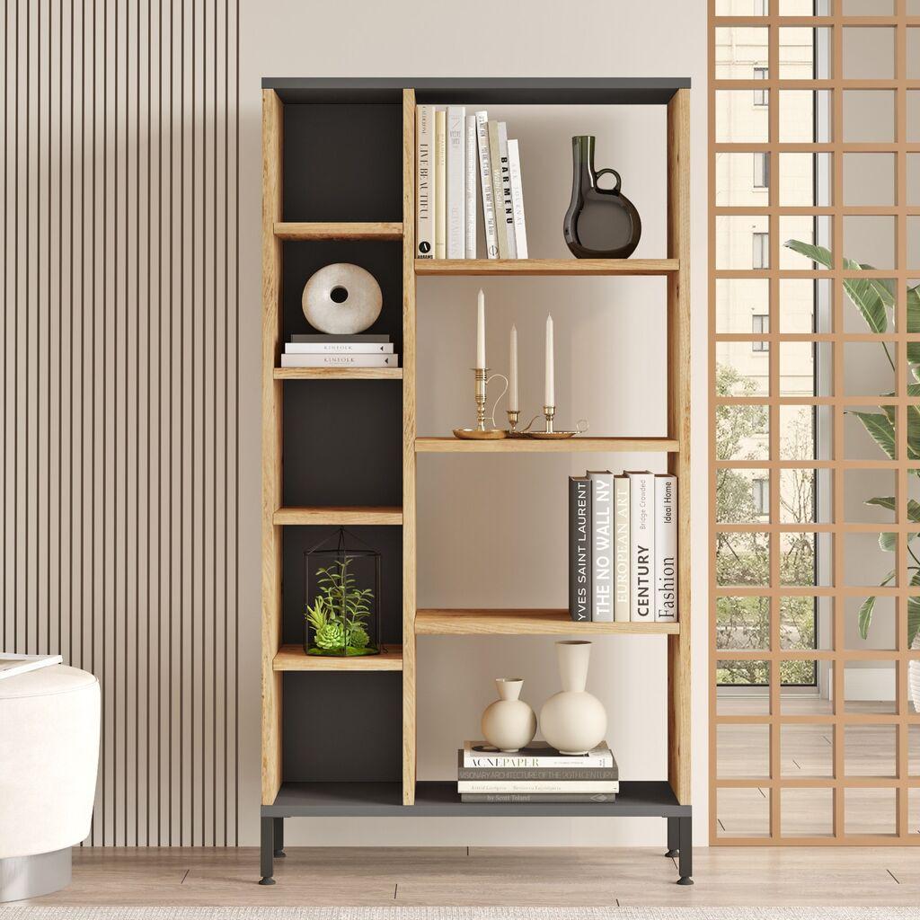 Hanah Home Polica 72x133,6x25,5cm Bež-Antracit