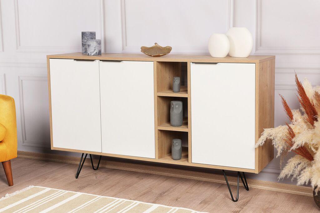 Hanah Home Clara Console Komoda, Braon-bijela
