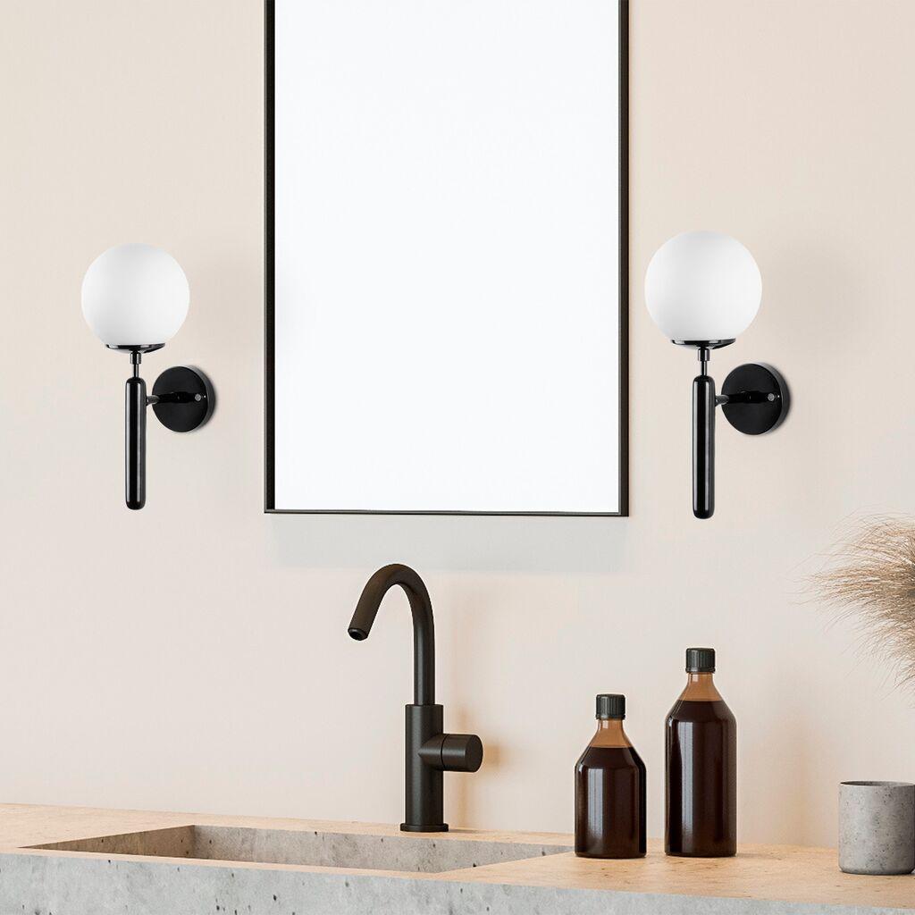 Opviq Zidna lampa E14 Grlo, Crno-bijela
