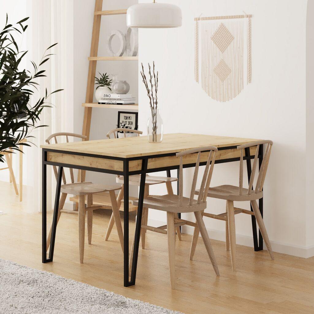 Hanah Home Pal Trpezarijski sto, Braon-Crna