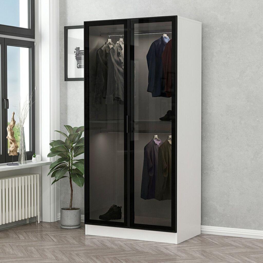 Hanah home Ormar Kale 90x190x52cm Crno-bijela