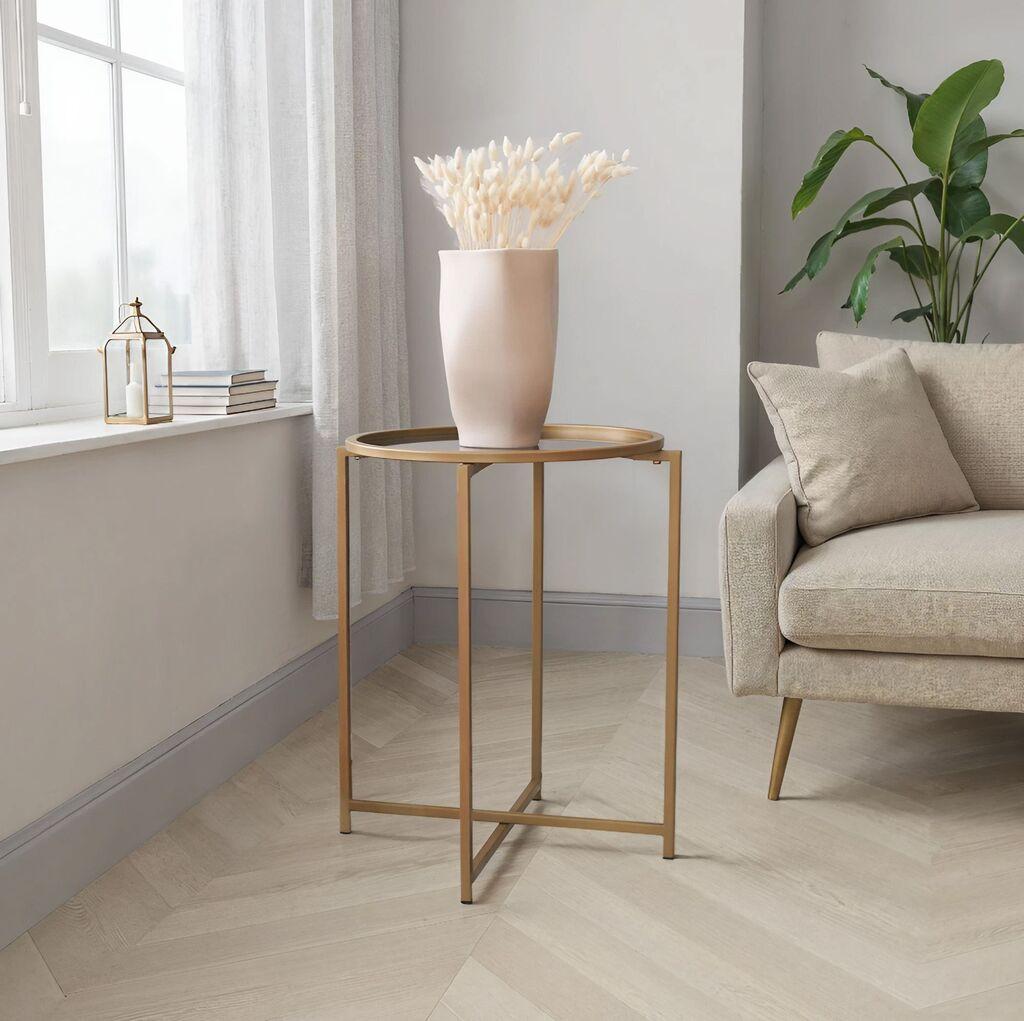 Hanah Home Club sto 50x60​​x50cm zlatno-siva